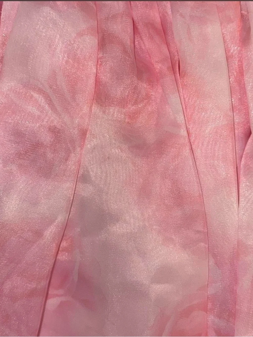 Pink Organza Puff-Sleeve Party Dress